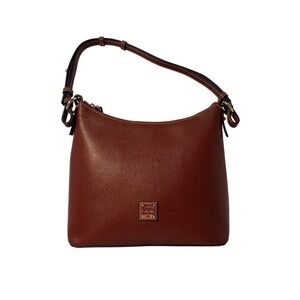 Dooney & Bourke Saffiano Leather Hobo Shoulder Bag Brown NWOT